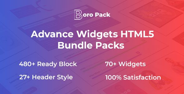 BoroPack - Advance Widgets HTML5 Bundle Packs Bootstrap Css, Miscellaneous Web 
