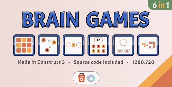 Brain Games (6 in 1) - HTML5 Educational games    Games