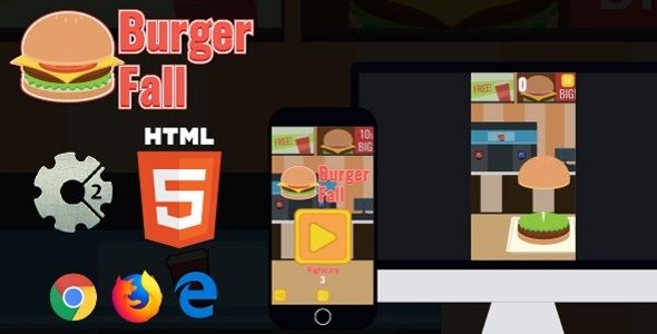 Burger Fall – HTML5 Game – Construct2