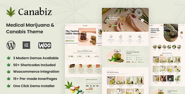 Canabiz - Cannabis & Medical Marijuana WordPress Theme WordPress Health &amp; Beauty, Retail  