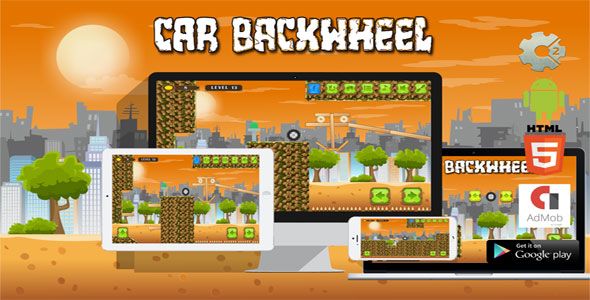 Car BackWheel - HTML5 Javascript game(Construct2 | Construct 3 both version included)    Games
