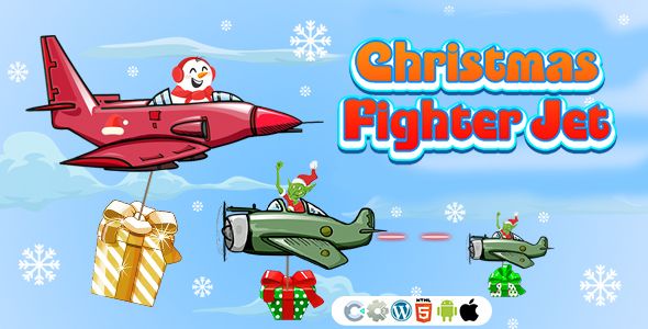 Christmas Fighter Jet Game (Construct 3 | Construct 2 | C3P | CAPX | HTML5) Christmas Game    Games