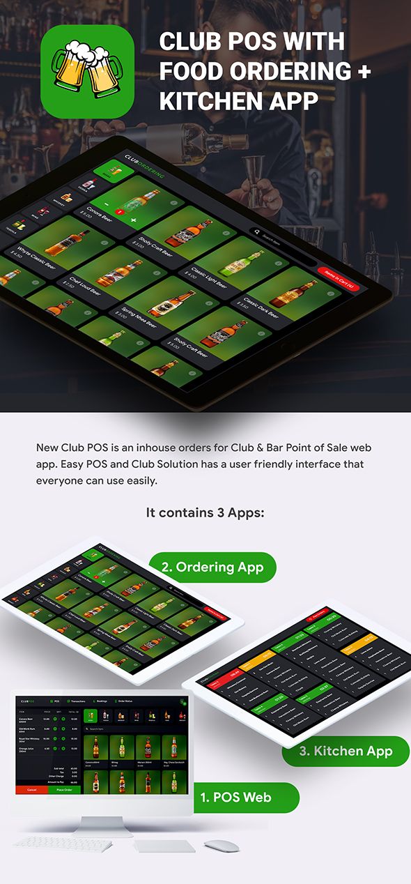 Club POS System Software | Club & Bar Kitchen & Ordering App | ClubPOS IONIC - 2