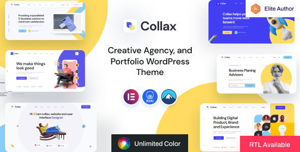 Collax - Creative Agency WordPress Theme WordPress Creative, Portfolio  