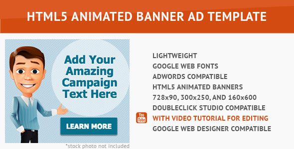 Cool Cartoon HTML5 Animated Banner    Ad Templates