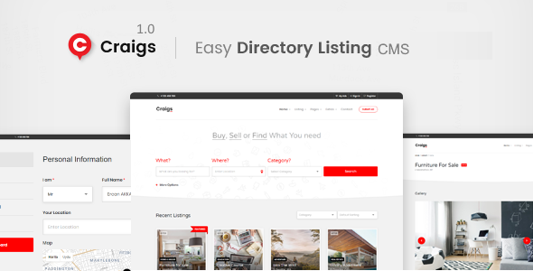 Craigs - Classified Ads CMS Theme    Search