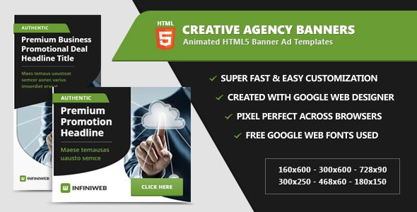 Creative Agency Banner Ads - HTML5 Animation    Ad Templates