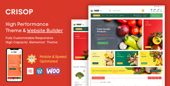 Crisop - Elementor Grocery Store & Food WooCommerce Theme WordPress   Ecommerce, Woocommerce