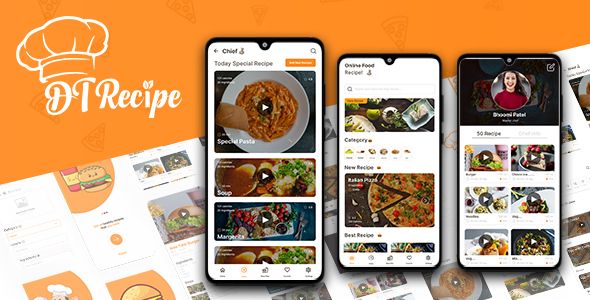 DTRecipe - Food Recipe Flutter App UI KIT Template Flutter  Mobile Templates