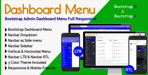 Dashboard Menu - Bootstrap Admin Dashboard Menu Full Responsive    Navigations
