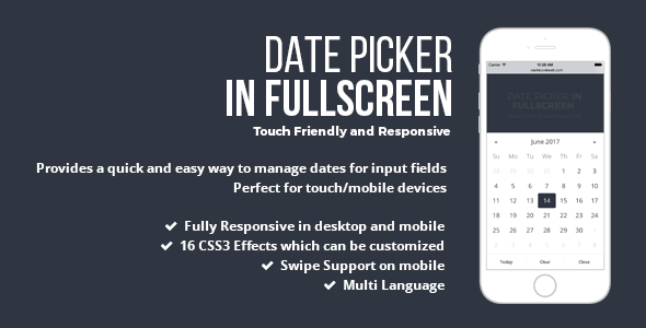 Date Picker In Fullscreen - jQuery Plugin  Calendars  