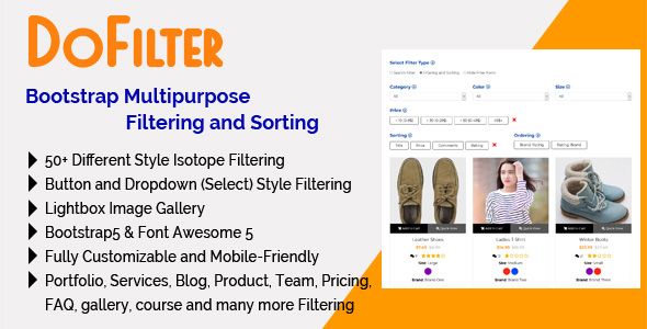 DoFilter - Bootstrap Multipurpose Filtering and Sorting  Images And Media  