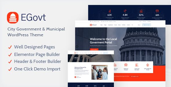 EGovt - City Government WordPress Theme    