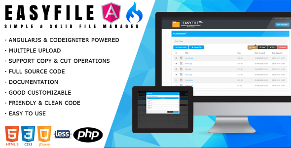 EasyFile - AngularJS & CodeIgniter File Manager    Loaders And Uploaders