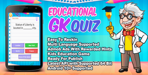 Educational GK Quiz + Best Education Trivia Quiz Game iOS Mobile Games