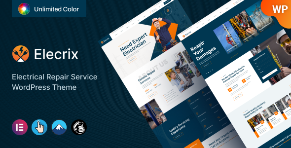 Elecrix – Electrical Repair Services WordPress Theme WordPress Business, Corporate  