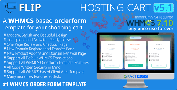 Flip Hosting Cart - WHMCS Order Form Template - One Page Review & Checkout ExpressionEngine, Plugins Miscellaneous  