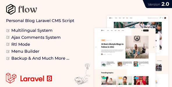 Flow - Laravel Personal Multilingual Blog Script    