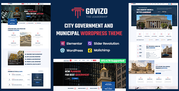 Govizo - Municipal and Government WordPress Theme WordPress Nonprofit, Political  