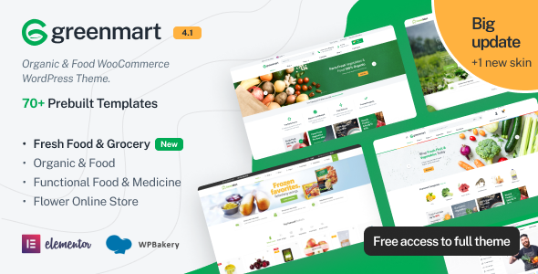 GreenMart – Organic & Food WooCommerce WordPress Theme    