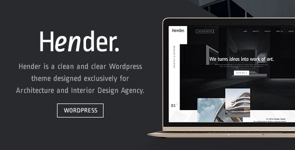 Hender - Architecture and Interior Design Agency WordPress Theme WordPress Creative  