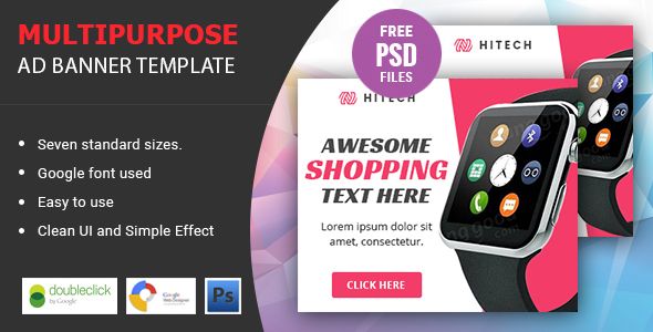 Hitech | Multipurpose HTML 5 Animated Google Banner    Ad Templates