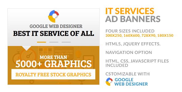 IT Service Provider Navigable HTML5 GWD Ad Banner    Ad Templates