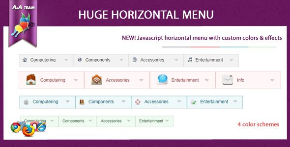 Javascript Huge Horizontal Menu    Navigation