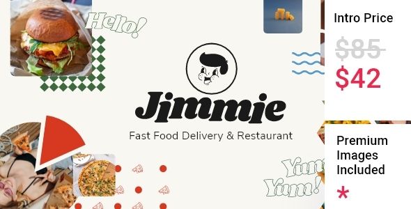 Jimmie - Fast Food Delivery and Restaurant Theme WordPress Entertainment, Restaurants &amp; Cafes  