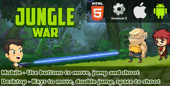 Jungle War - HTML5 Game (CAPX) Games