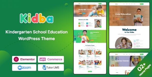 Kidba - Kindergarten School Education WordPress Theme WordPress Education  
