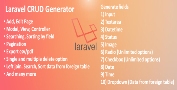 Laravel CRUD Generator    