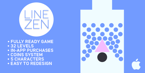 Line Zen - Fun Arcade Game IOS Template + easy to reskine + AdMob iOS  Mobile Games