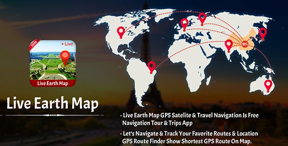 Live Earth Map 2020: Satellite View, GPS Tracker - Android App + Admob Integration Android  Mobile Full Applications