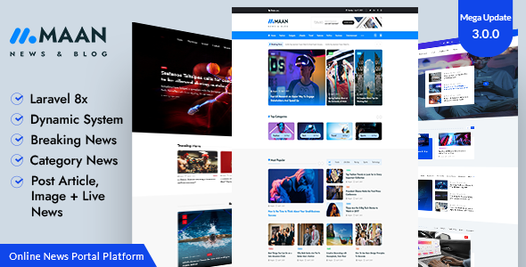 Maan News- Laravel Magazine Blog & News PHP Script    