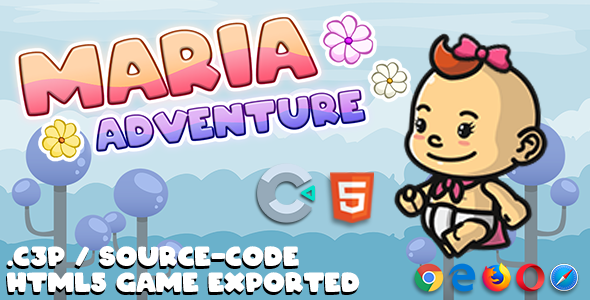 Maria Adventure HTML5 Game - With Construct 3 File (.c3p) Games