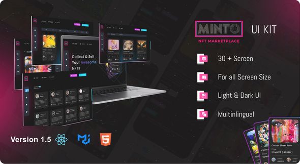 Minto - ReactJs NFT Marketplace UI kit    