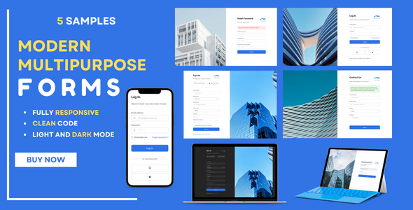 Modern Multipurpose Forms - Responsive Login, Register, and Contact HTML CSS Forms  Css  Forms