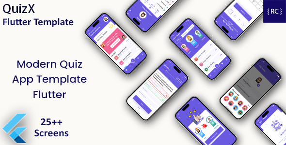 Modern Quiz Solo App + Multiplayer quiz app + 1vs1 quiz App Template | Flutter | QuizX Flutter  Mobile Templates