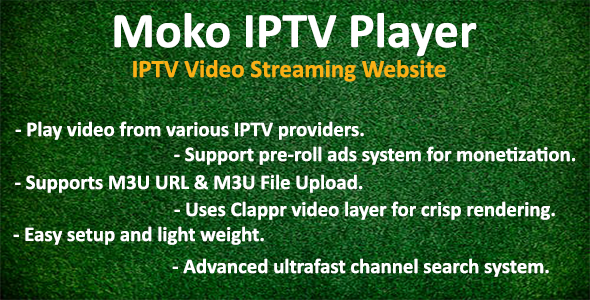 Moko IPTV Player - IPTV Video Streaming Website  Images And Media  