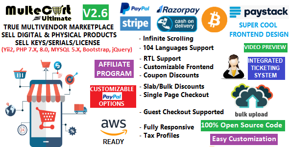 MulteCart Ultimate Ecommerce - Digital Multivendor Marketplace Online Store - eShop CMS    Shopping Carts