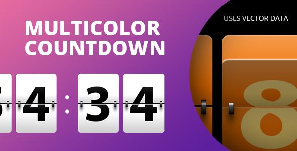Multicolor Countdown for Adobe Muse. image