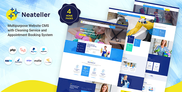 Neateller - Multipurpose Website CMS with Cleaning Service and Appointment Booking System  Miscellaneous  