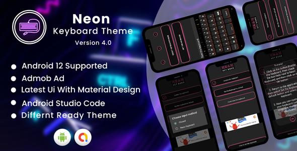 Neon Keyboard Theme | Smart Neon keyboard | LED Keyboard Theme | Android app |Admob ads | V4.0 Android  Mobile Full Applications