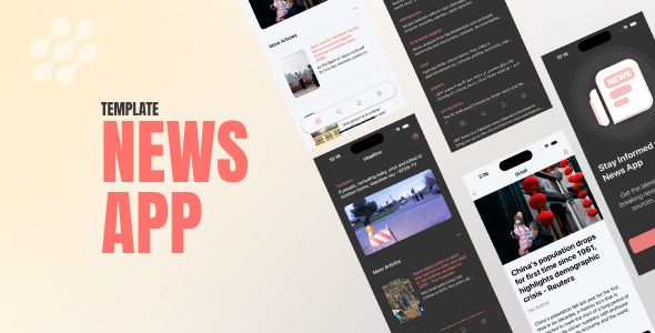 News Feed App using SwiftUI iOS  Mobile Templates
