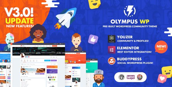 Olympus – Social Networking WordPress Theme