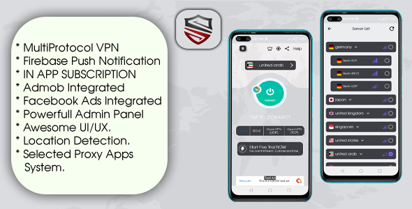 One VPN - With Admin Panel And Multi Protocol VPN App Android  Mobile Full Applications