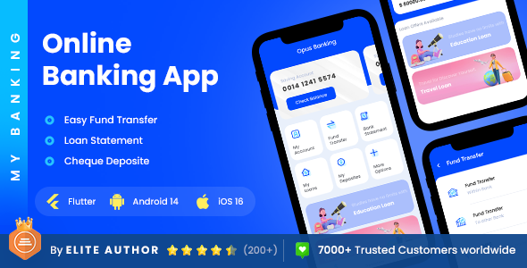 Online Banking App | Wallet App | Net Banking App | Digital Bank App | My Banking Flutter  Mobile Templates