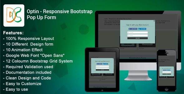 Optin - Responsive Bootstrap 3 Pop Up Form    Forms