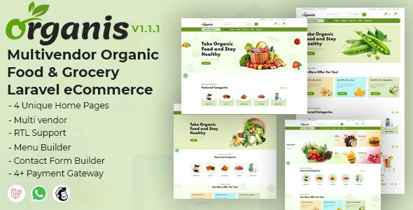 Organis - Multivendor Organic Food & Grocery Laravel eCommerce    Shopping Carts